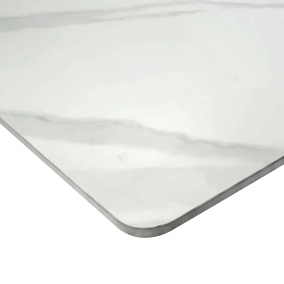 Uitschuifbare tafel 200 cm in metaal en kunststeen - Onderwater Viadurini