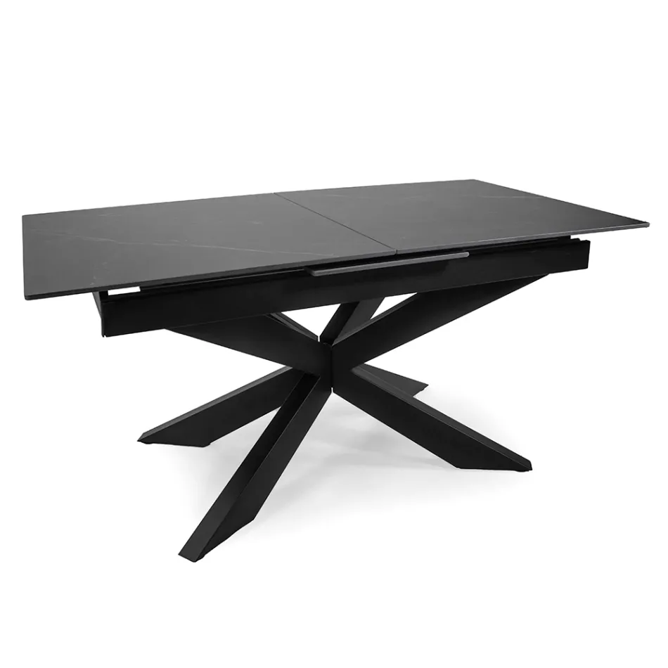 Uitschuifbare tafel 200 cm in metaal en kunststeen - Onderwater Viadurini