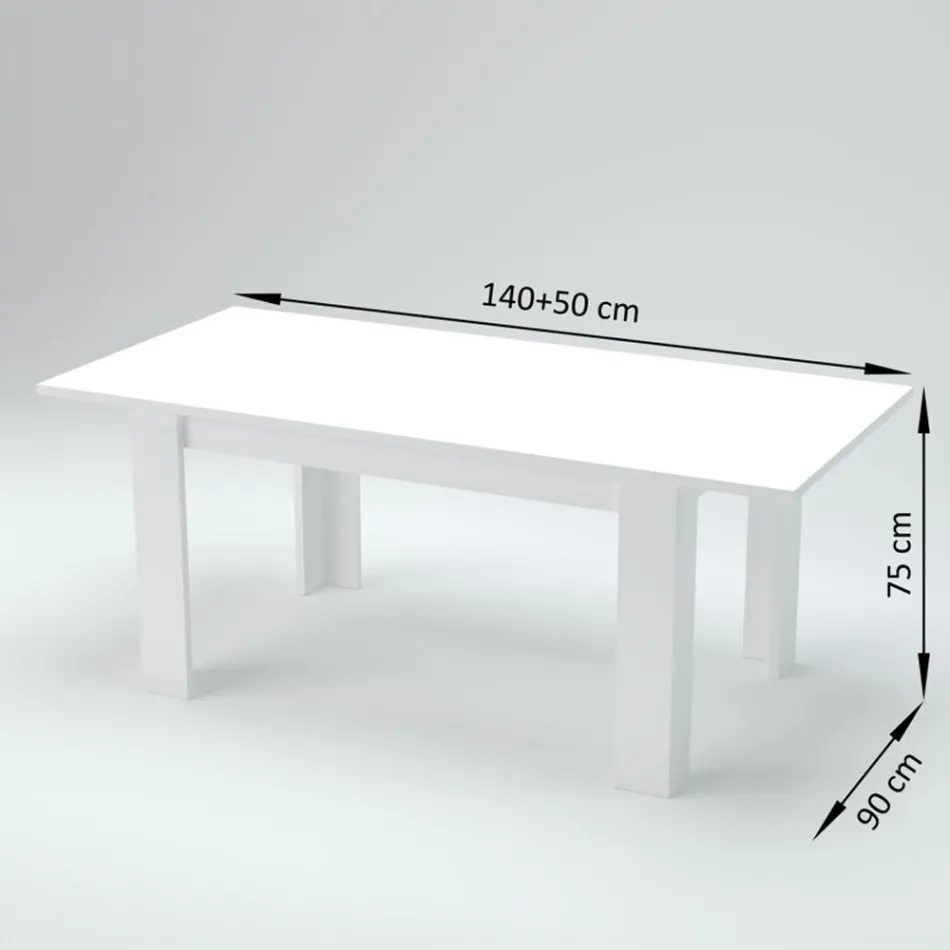 Design eettafel uitschuifbaar tot 210 cm in duurzaam hout - Perro Viadurini