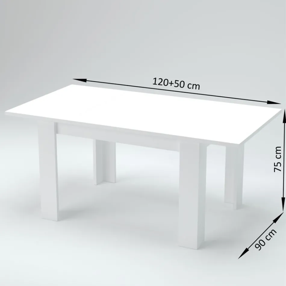 Design eettafel uitschuifbaar tot 210 cm in duurzaam hout - Perro Viadurini