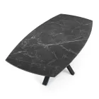 Uitschuifbare tafel tot 210 cm in staal en keramiek - Bavosa Viadurini