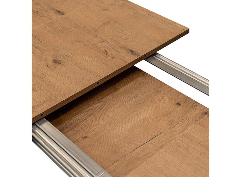 Uitschuifbare tafel tot 210 cm in melamine en massief hout Gemaakt in Italië - Gustavo Viadurini