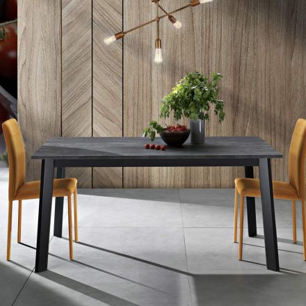 Uitschuifbare tafel tot 220 cm met grafiet beuken onderstel Made in Italy - Toles Viadurini