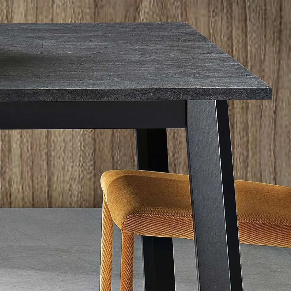 Uitschuifbare tafel tot 220 cm met grafiet beuken onderstel Made in Italy - Toles Viadurini