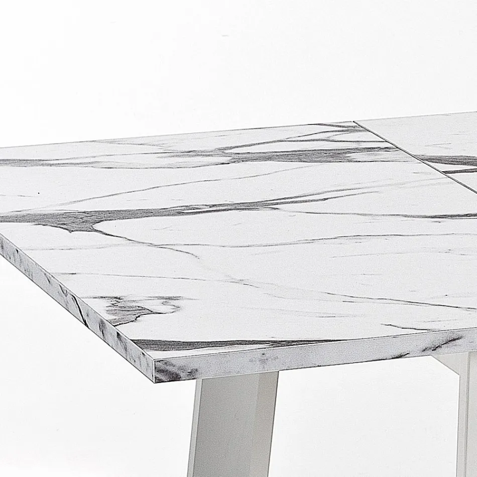 Uitschuifbare tafel tot 220 cm in beuken en melamine Made in Italy - Toles Viadurini