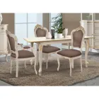 Uitschuifbare tafel tot 220 cm in wit en goud hout Made in Italy - Luxe Viadurini