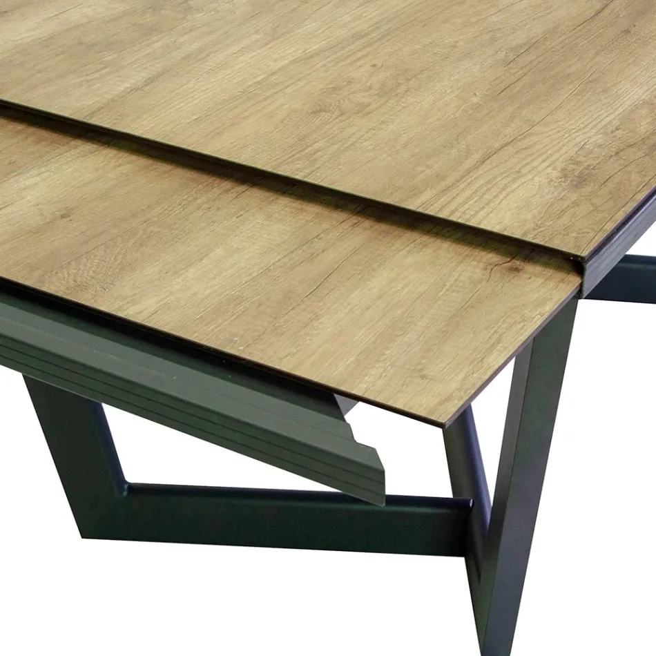Uitschuifbare tafel 240 cm in aluminium met HPL bovenblad - Righello Viadurini