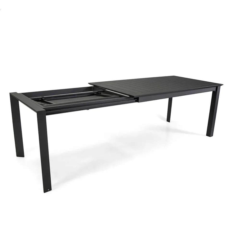 Uitschuifbare tafel 240 cm in aluminium met verschillende afwerkingen - Notebook Viadurini