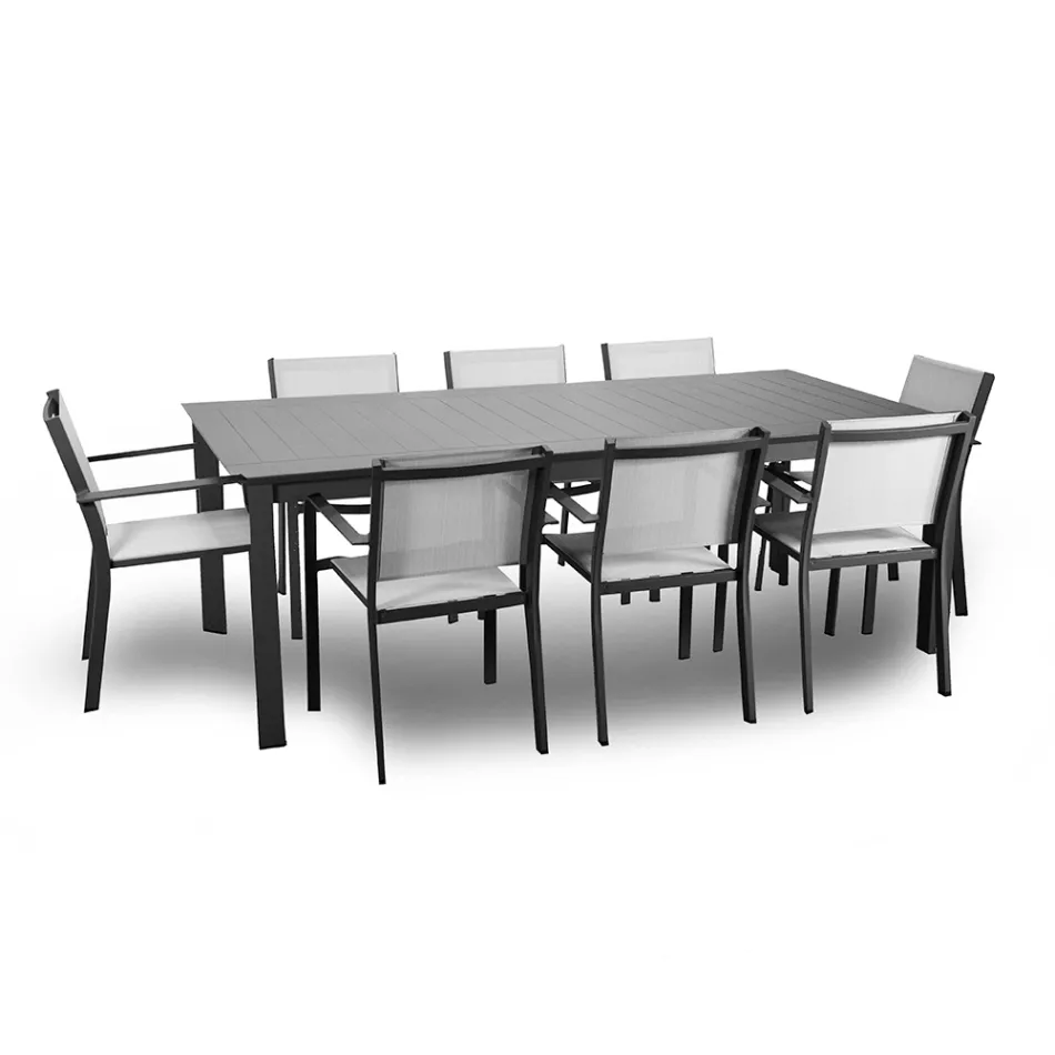 Uitschuifbare tafel 240 cm in aluminium met verschillende afwerkingen - Notebook Viadurini