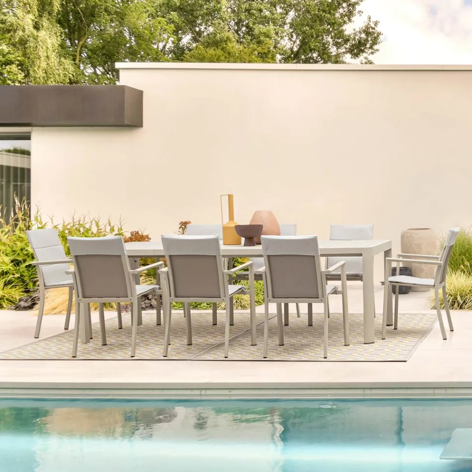 Uitschuifbare tafel tot 240 cm in gepoedercoat aluminium - verf Viadurini