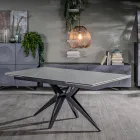 Uitschuifbare tafel tot 240 cm in keramiek en metalen onderstel - Boeket Viadurini