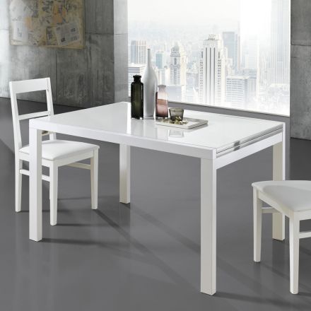 Uitschuifbare tafel tot 240 cm in gelakt houtdesign Made in Italy - Jacobs Viadurini