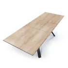 Uitschuifbare tafel tot 240 cm in zwart metaal en MDF - Donzella Viadurini