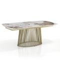 Uitschuifbare tafel tot 260 cm in keramiek, marmer en metalen afwerking - Veneto