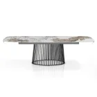 Uitschuifbare tafel tot 260 cm in keramiek, marmer en metalen afwerking - Veneto Viadurini