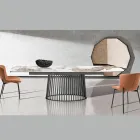 Uitschuifbare tafel tot 260 cm in keramiek, marmer en metalen afwerking - Veneto Viadurini