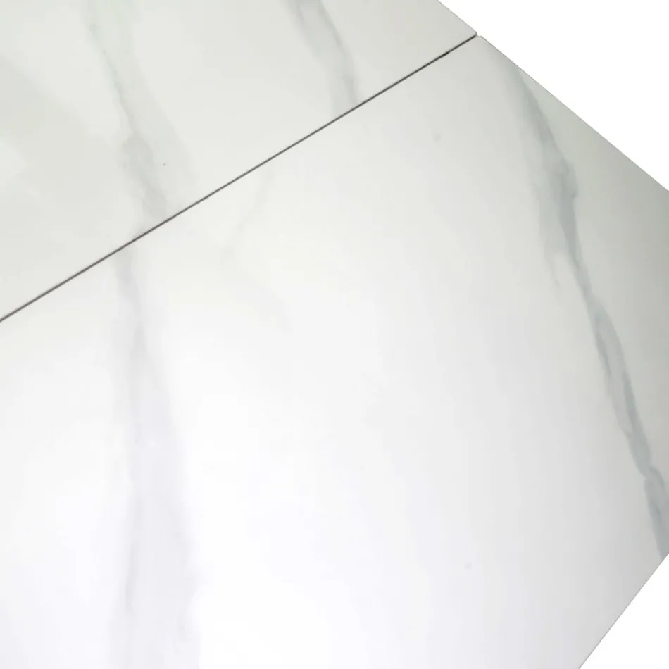 Uitschuifbare tafel 260 cm in metaal en kunststeen - Onderwater Viadurini