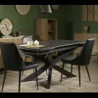 Uitschuifbare tafel 260 cm in metaal en kunststeen - Onderwater Viadurini