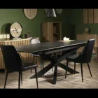 Uitschuifbare tafel 260 cm in metaal en kunststeen - Onderwater Viadurini