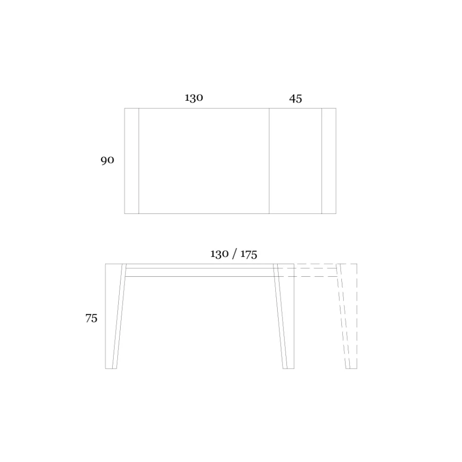 Uitschuifbare tafel tot 265 cm in Canaletto walnoothout Made in Italy - Orchidea Viadurini