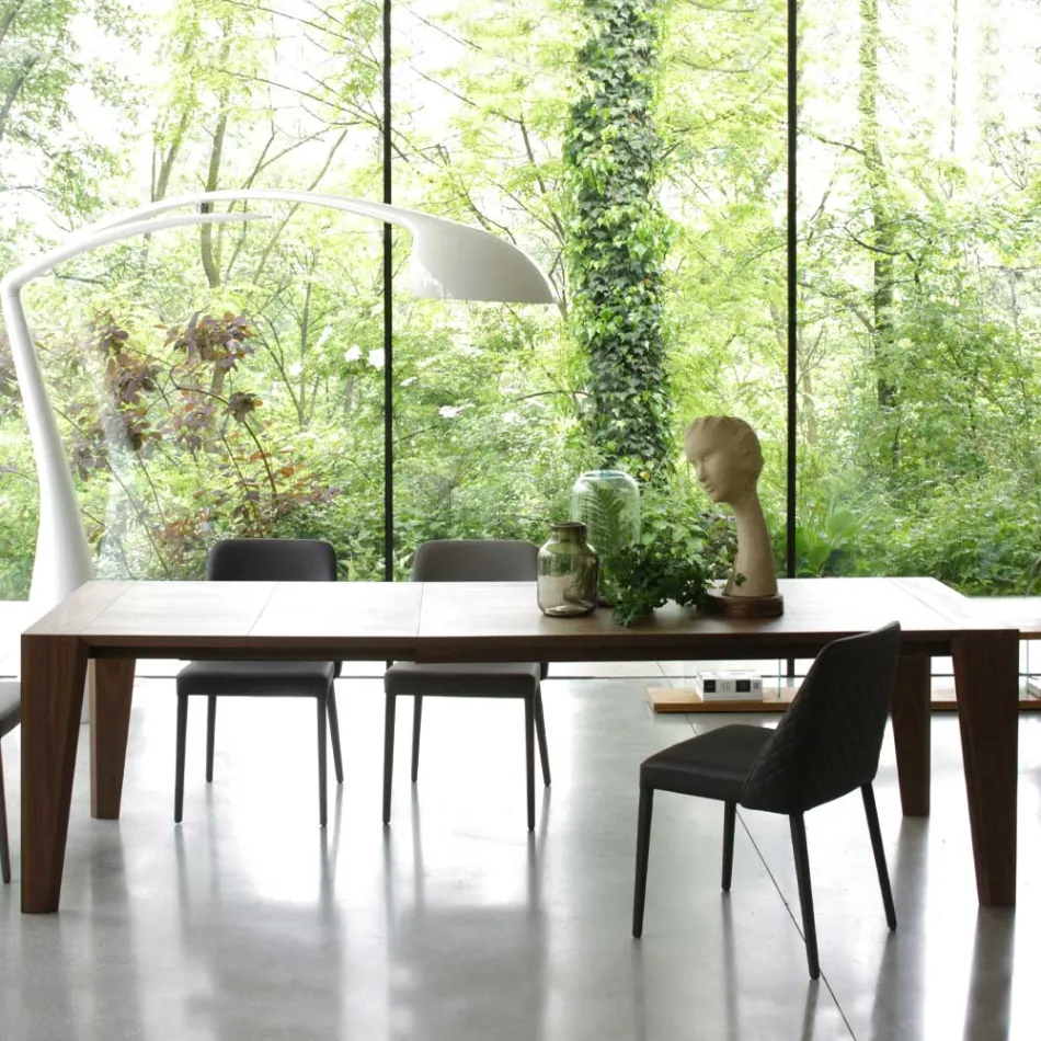 Uitschuifbare tafel tot 265 cm in Canaletto walnoothout Made in Italy - Orchidea Viadurini