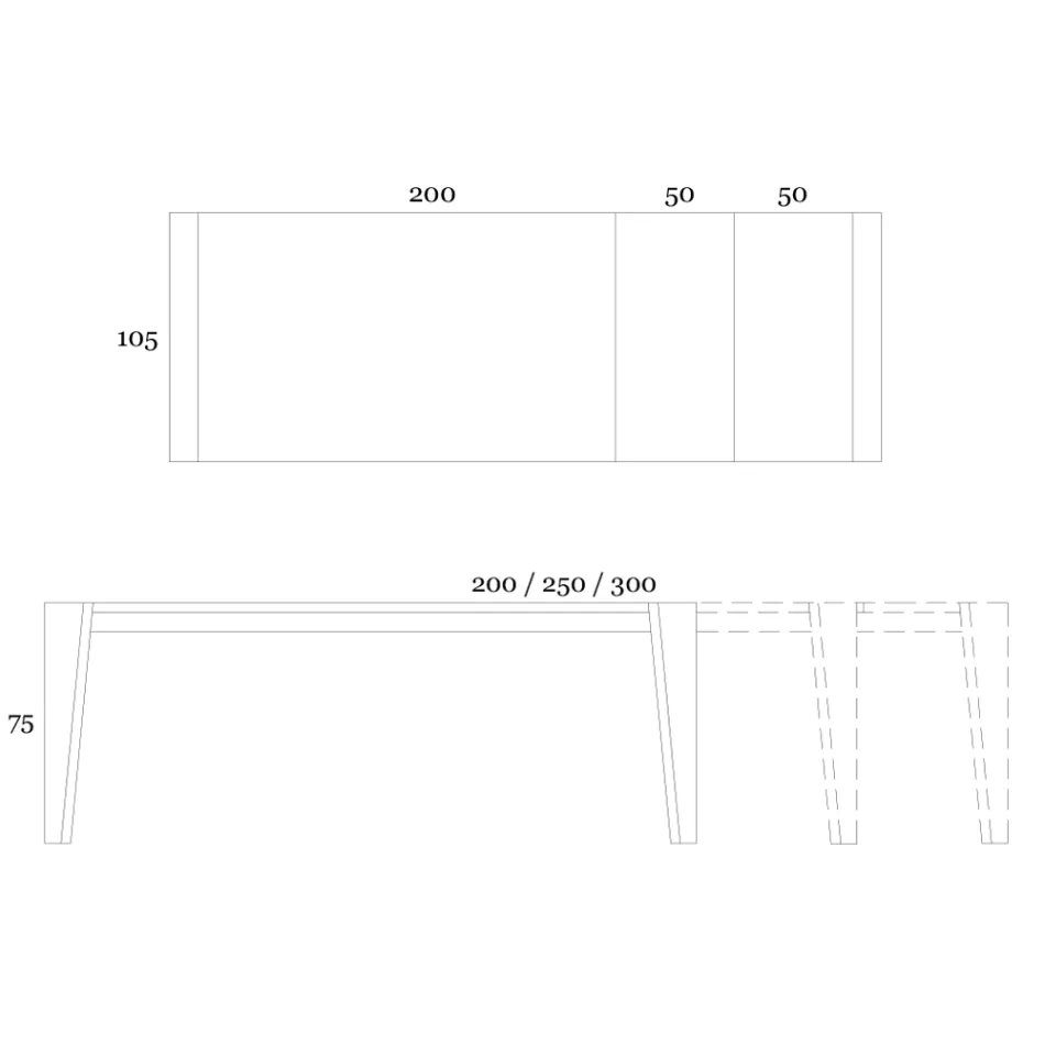 Uitschuifbare tafel tot 265 cm in Canaletto walnoothout Made in Italy - Orchidea Viadurini