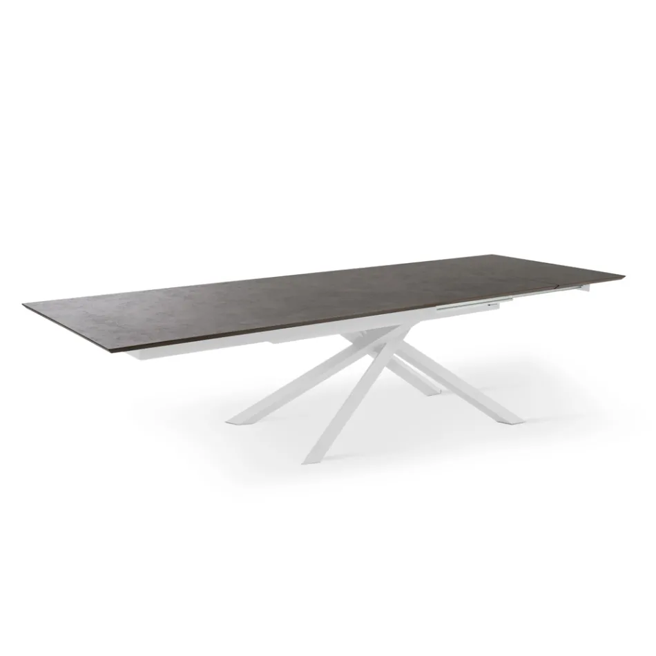 Uitschuifbare tafel tot 270 cm met HPL blad en aluminium onderstel - Zoeken Viadurini