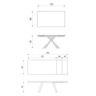 Uitschuifbare tafel tot 270 cm met HPL blad en aluminium onderstel - Zoeken Viadurini