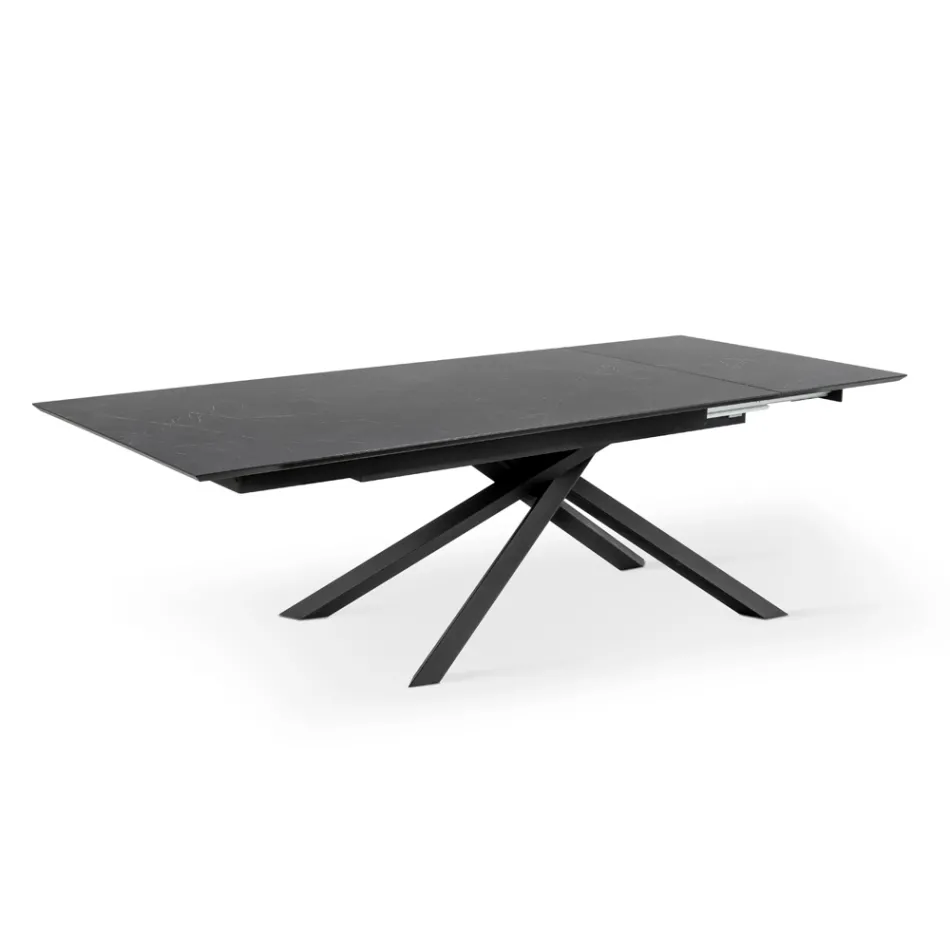 Uitschuifbare tafel tot 270 cm met HPL blad en aluminium onderstel - Zoeken Viadurini