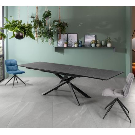 Uitschuifbare tafel tot 270 cm met HPL blad en aluminium onderstel - Zoeken Viadurini