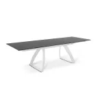 Uitschuifbare tafel tot 270 cm met HPL blad en aluminium onderstel - Villongo Viadurini