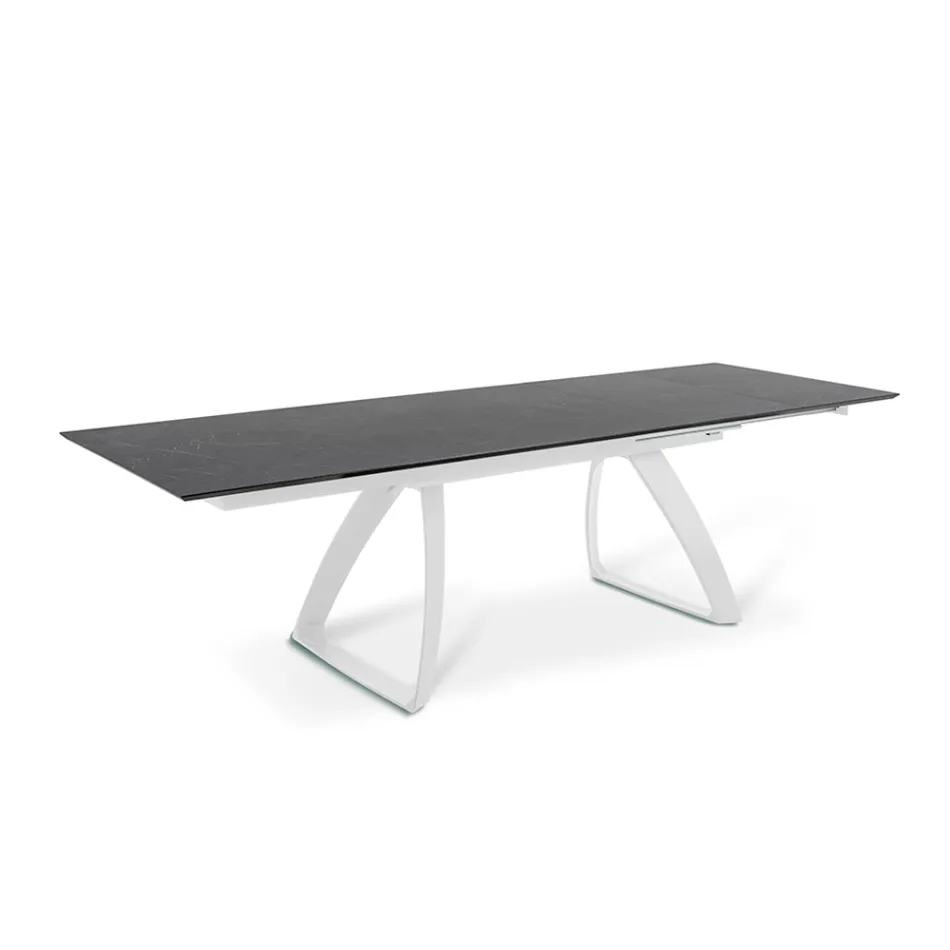 Uitschuifbare tafel tot 270 cm met HPL blad en aluminium onderstel - Villongo Viadurini