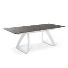 Uitschuifbare tafel tot 270 cm met HPL blad en aluminium onderstel - Villongo Viadurini