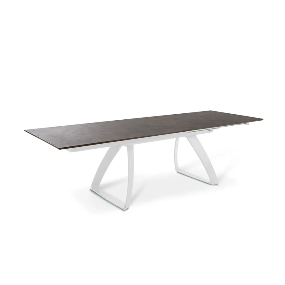 Uitschuifbare tafel tot 270 cm met HPL blad en aluminium onderstel - Villongo Viadurini