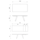 Uitschuifbare tafel tot 270 cm met HPL blad en aluminium onderstel - Villongo Viadurini