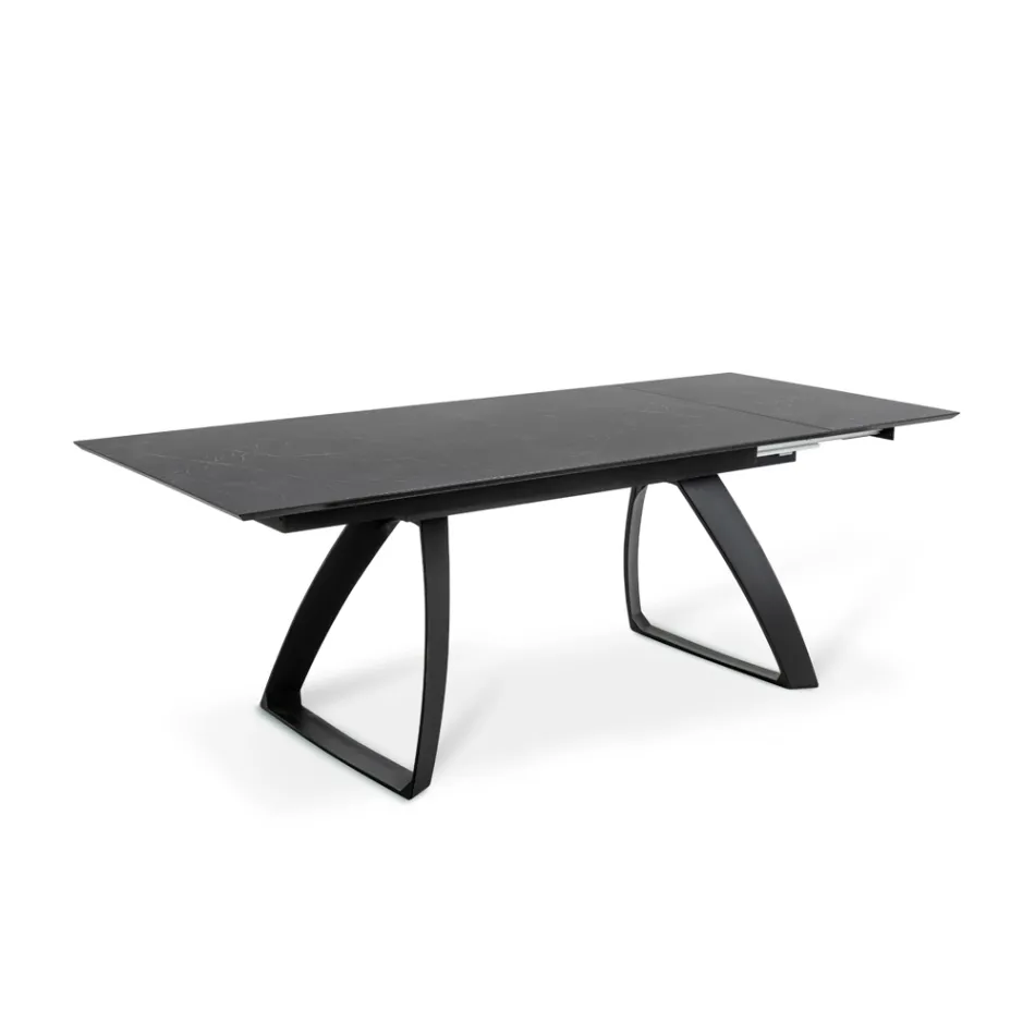 Uitschuifbare tafel tot 270 cm met HPL blad en aluminium onderstel - Villongo Viadurini