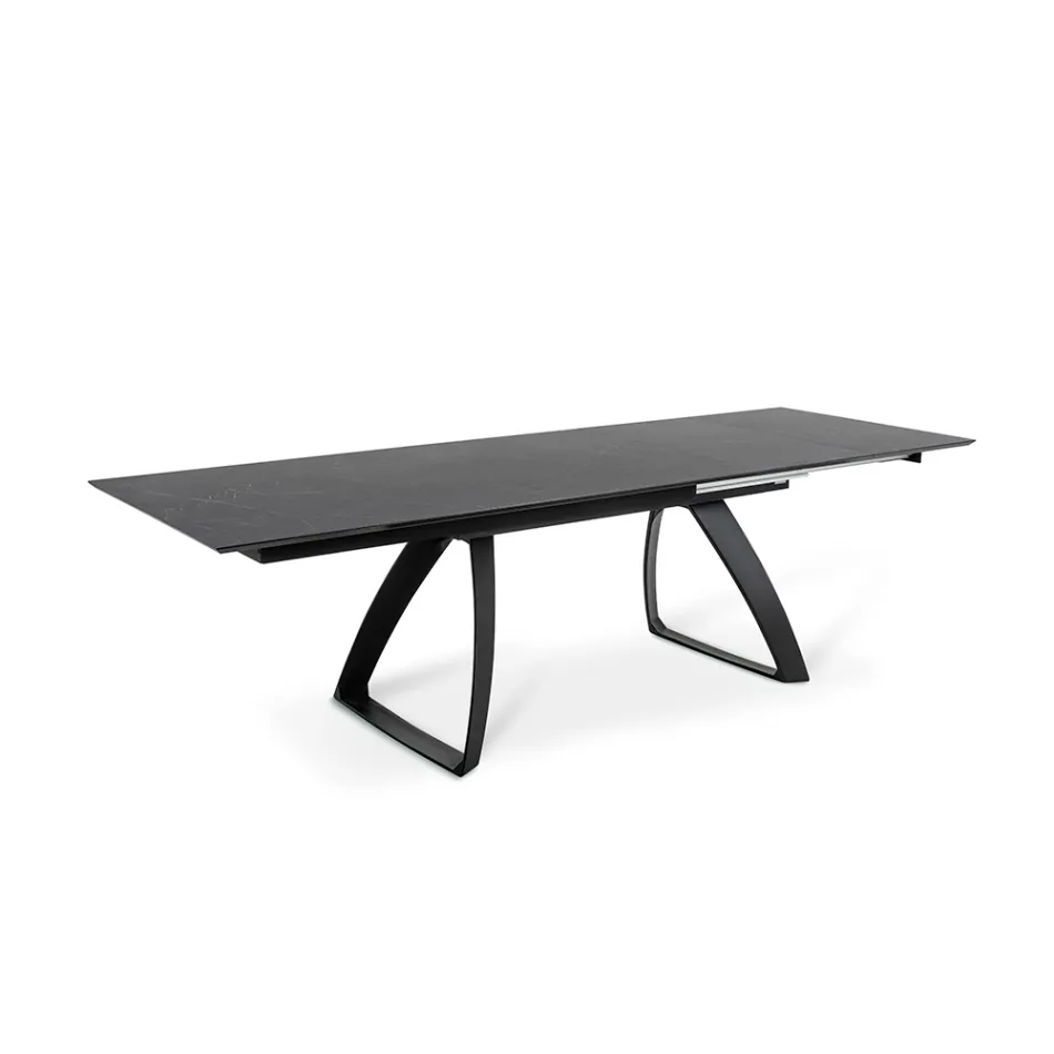 Uitschuifbare tafel tot 270 cm met HPL blad en aluminium onderstel - Villongo Viadurini