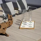 Uitschuifbare tafel tot 276 cm met houtlook aluminium - Ovara Viadurini