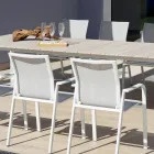 Uitschuifbare tafel tot 276 cm met houtlook aluminium - Ovara Viadurini