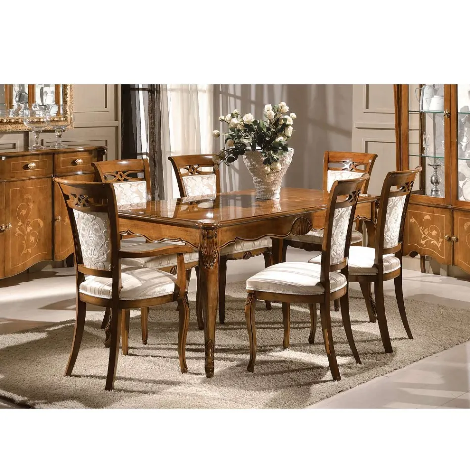 Uitschuifbare tafel tot 280 cm in Bassano Walnut Wood Made in Italy - Caligola Viadurini