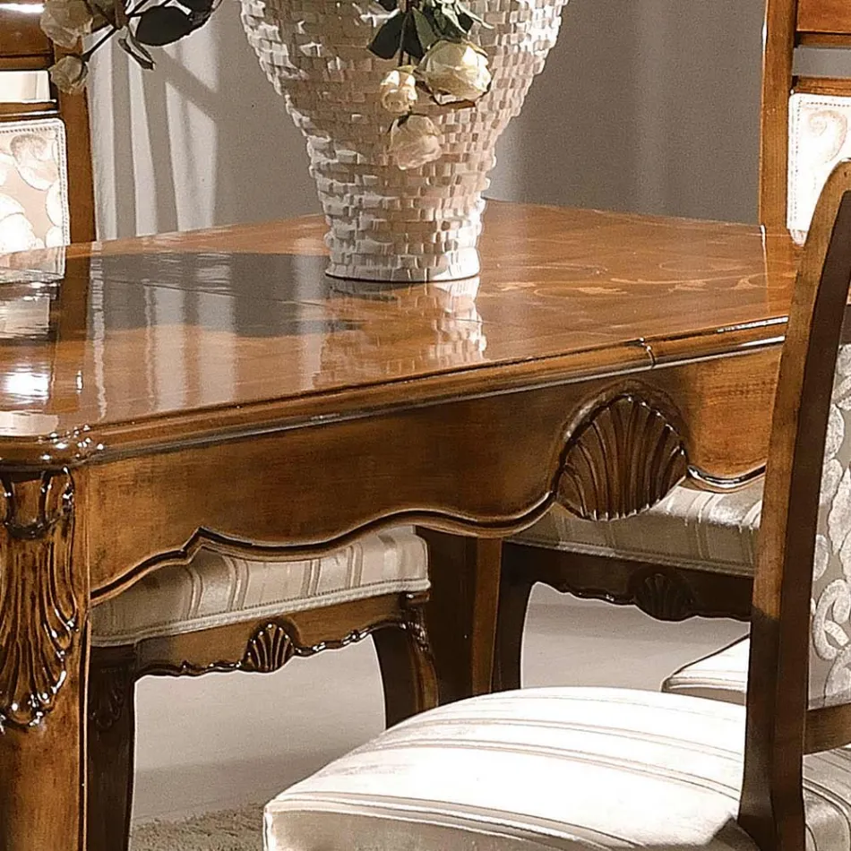 Uitschuifbare tafel tot 280 cm in Bassano Walnut Wood Made in Italy - Caligola Viadurini