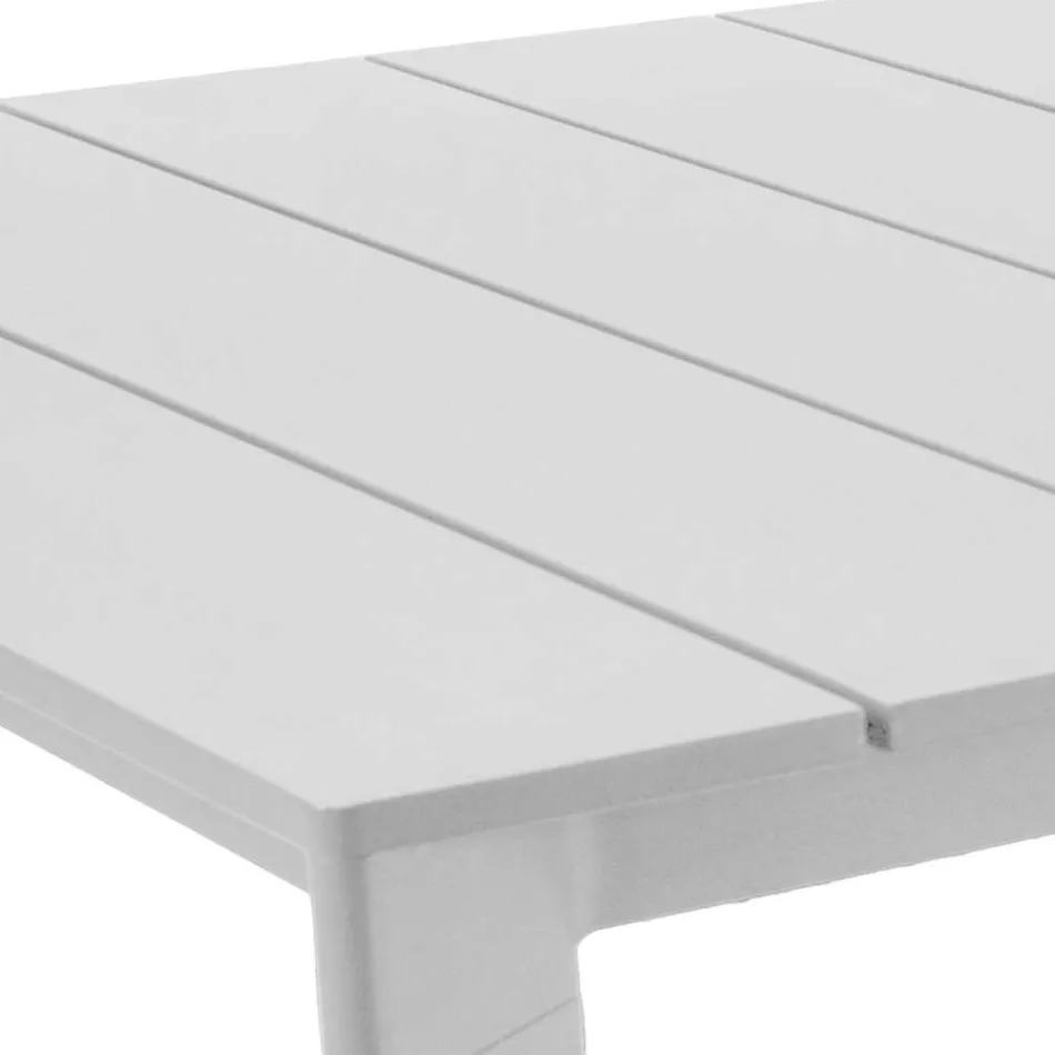 Uitschuifbare tafel 281 cm in aluminium met lattenbodem - Specifiek Viadurini