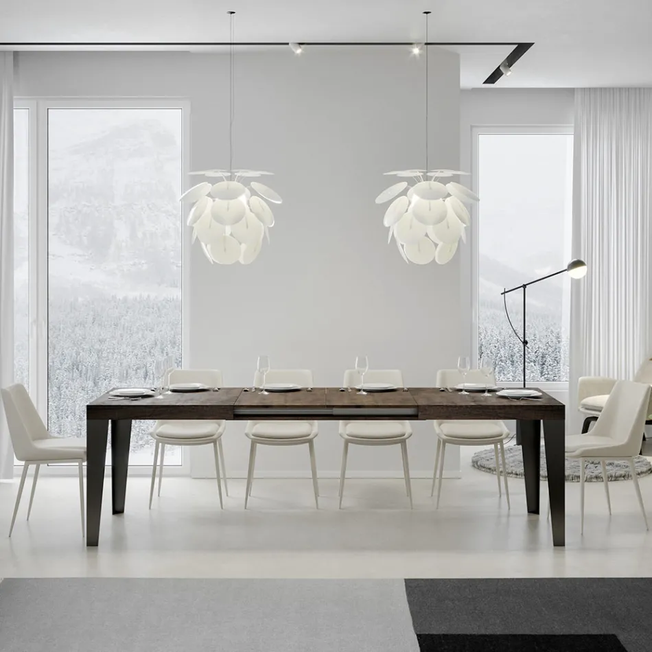 Uitschuifbare tafel tot 284 cm in verschillende maten en afwerkingen Made in Italy - Strand Viadurini