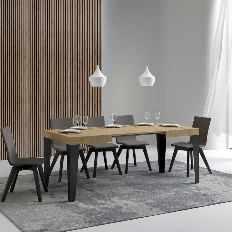 Uitschuifbare tafel tot 284 cm in verschillende maten en afwerkingen Made in Italy - Strand Viadurini