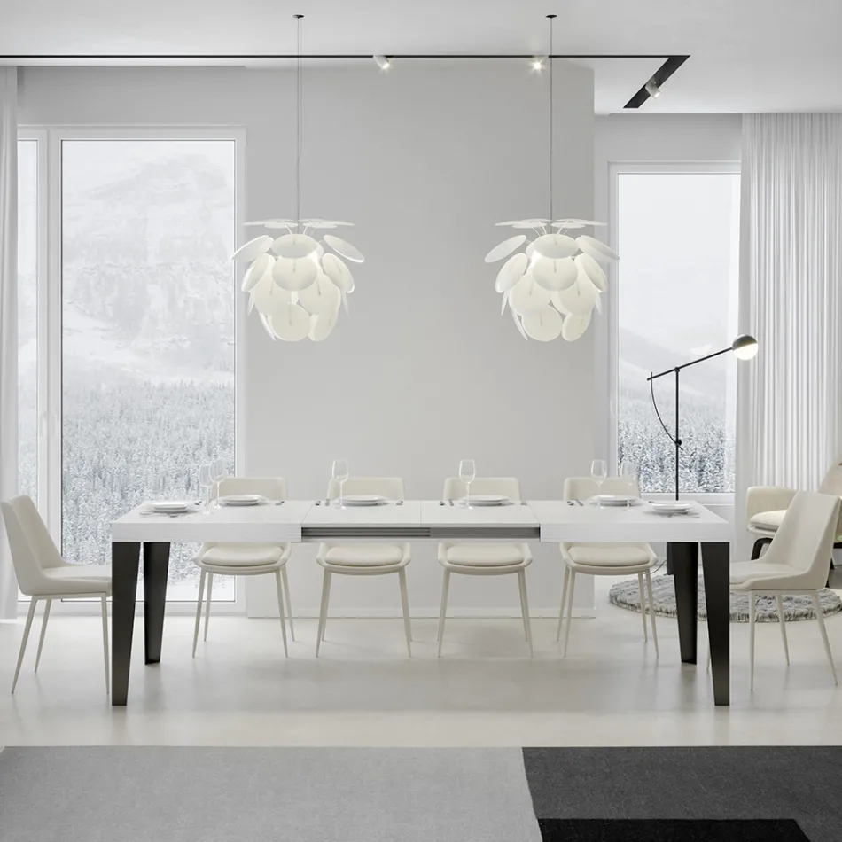 Uitschuifbare tafel tot 284 cm in verschillende maten en afwerkingen Made in Italy - Strand Viadurini