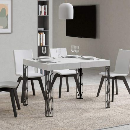 Uitschuifbare tafel tot 284 cm in hout en ijzer Made in Italy - Fiume Viadurini