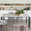 Uitschuifbare tafel tot 298 cm in keramiek en metaal Made in Italy - Tulp