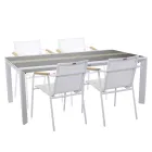Uitschuifbare tafel 300 cm in aluminium met HPL inzet - Righello Viadurini