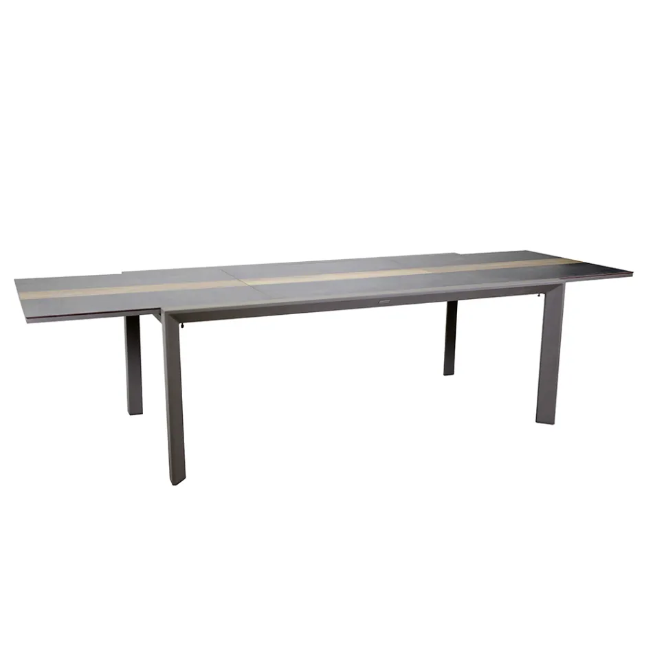 Uitschuifbare tafel 300 cm in aluminium met HPL inzet - Righello Viadurini