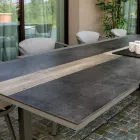 Uitschuifbare tafel 300 cm in aluminium met HPL inzet - Righello Viadurini